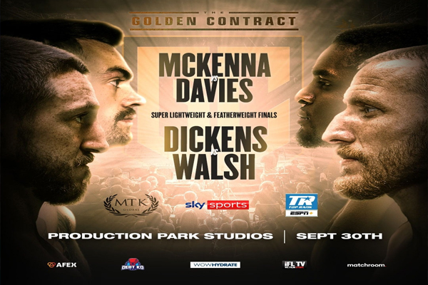 Enlace a la emisión en directo del evento de MTK Davies-McKenna, final del peso superligero del torneo Golden Contract