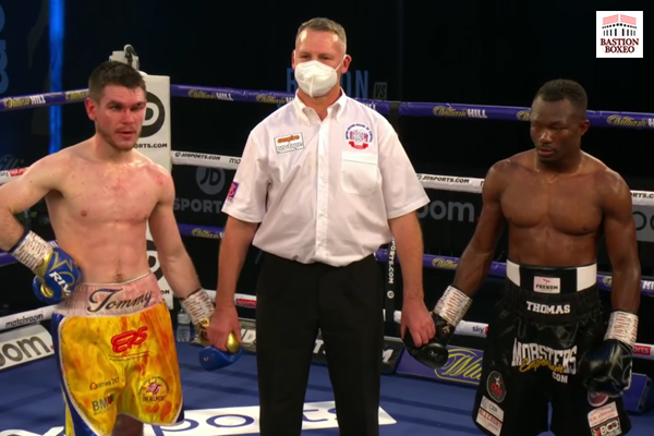 Thomas Ward y Essomba empataron, triunfos de Kane Baker y Ellie Scotney en los primeros combates de la velada de Matchroom Boxing