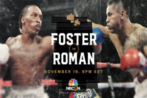 Cartel promocional del combate O'Shaquie Foster vs. Miguel Román