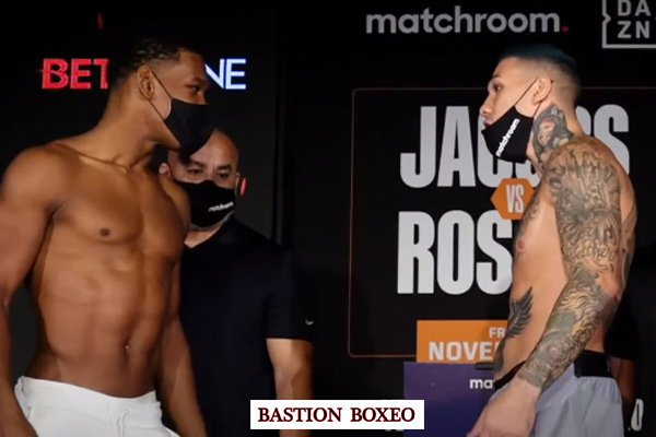 Cara a cara tras el pesaje para el combate entre Daniel Jacobs y Gabriel Rosado
