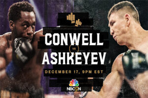 Cartel promocional del evento Charles Conwell vs. Madiyar Ashkeyev