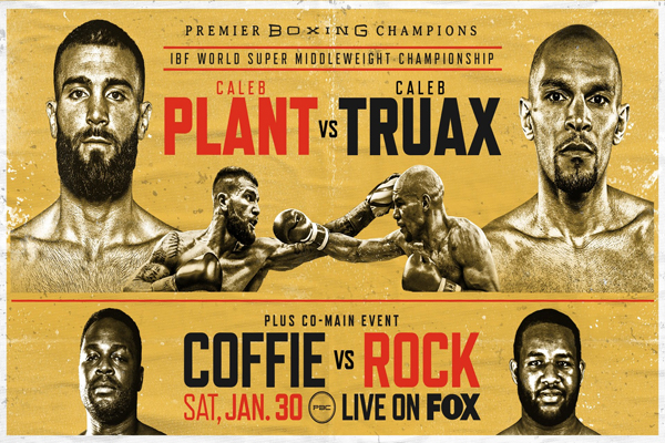 Cartel promocional del evento Caleb Plant vs. Caleb Truax