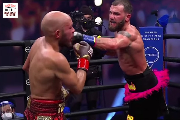 Caleb Plant lanza un jab sobre Caleb Truax