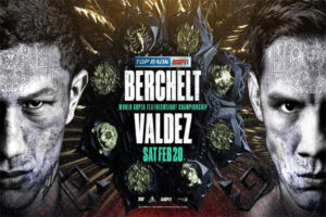 Cartel promocional del combate Miguel Berchelt vs. Óscar Valdez