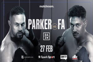 Cartel promocional del combate Joseph Parker vs. Junior Fa