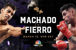 Cartel promocional del evento Alberto Machado vs. Ángel Fierro