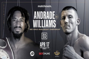 Cartel promocional del evento Demetrius Andrade vs. Liam Williams