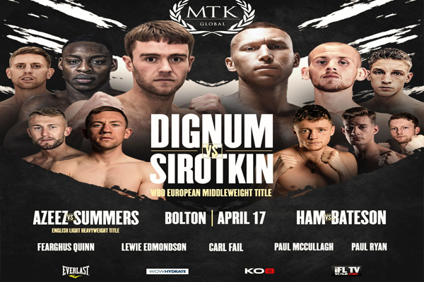 Cartel promocional del evento Danny Dignum vs. Andrey Sirotkin