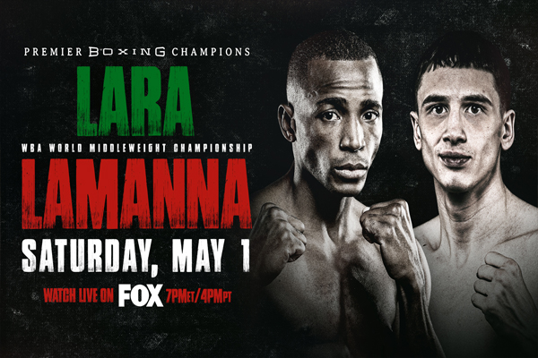 Cartel promocional del combate Erislandy Lara vs. Thomas Lamanna