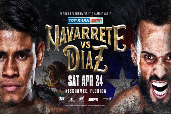 Cartel promocional del evento Emanuel Navarrete vs. Christopher Díaz