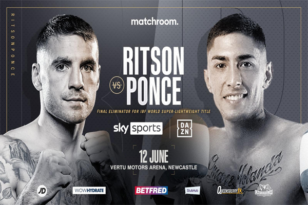 Cartel promocional del evento Lewis Ritson vs. Jeremías Ponce