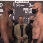Cara a cara tras el pesaje para el combate Daniel Dubois vs. Bogdan Dinu
