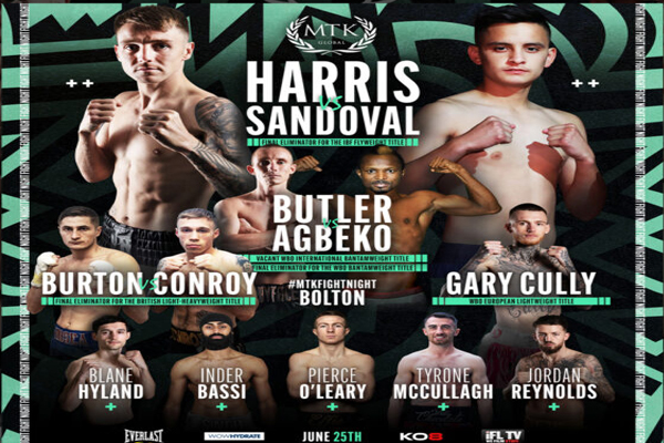Cartel promocional del evento de MTK Jay Harris vs. Ricardo Sandoval