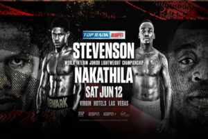 Cartel promocional del evento Shakur Stevenson vs. Jeremiah Nakathila