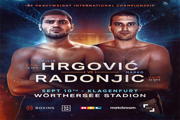 Cartel promocional del evento Filip Hrgović vs. Marko Radonjić