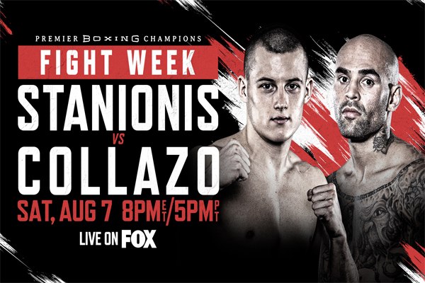 Cartel promocional del evento Eimantas Stanionis vs. Luis Collazo