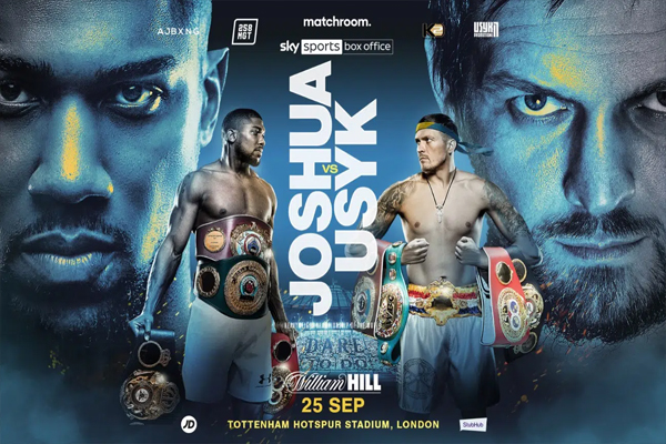 Cartel promocional del combate Anthony Joshua vs. Oleksandr Usyk