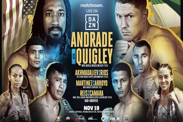 Cartel promocional del evento Demetrius Andrade vs. Jason Quigley