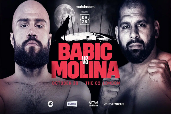 Cartel promocional del combate Alen Babic vs. Eric Molina