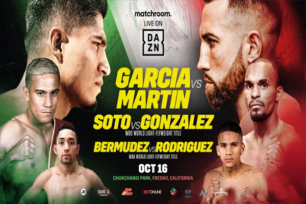 Cartel promocional del evento Mikey García vs. Sandor Martín