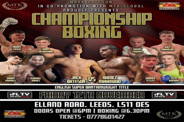 Enlace a la emisión oficial en directo del evento del campeonato de Inglaterra Jack Bateson vs. Ramez Mahmood
