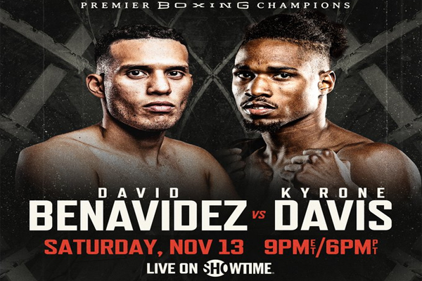 Cartel promocional del evento David Benavídez vs. Kyrone Davis