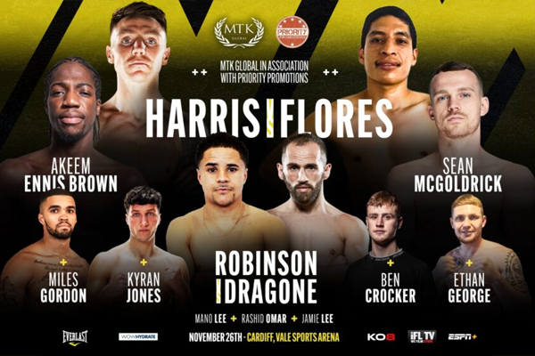 El exretador mundial Jay Harris se enfrentará al mexicano Héctor Gabriel Flores en velada de MTK el 26 de noviembre