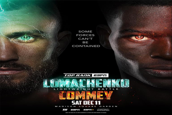 Cartel promocional del evento Vasiliy Lomachenko vs. Richard Commey
