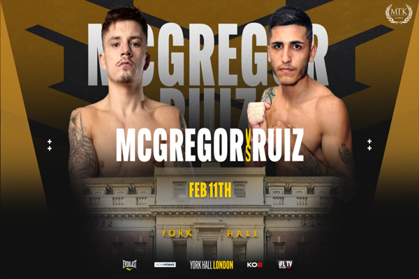 Lee McGregor vs. Diego “Profeta” Ruiz añadido a la velada de MTK Global del 11 de febrero