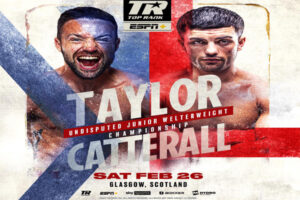 Cartel promocional del evento Josh Taylor vs. Jack Catterall