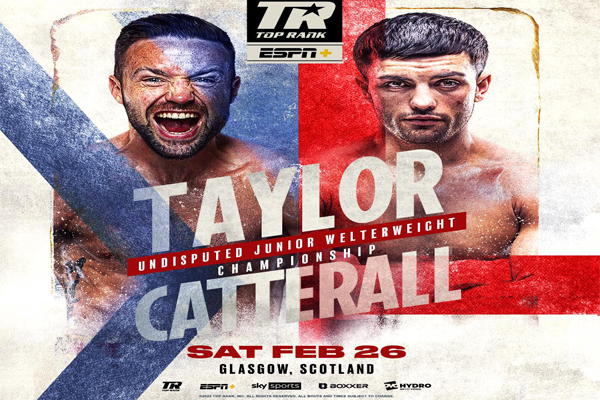 Cartel promocional del evento Josh Taylor vs. Jack Catterall