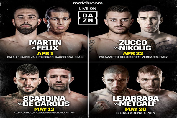 Matchroom Boxing confirma dos veladas en España y dos en Italia: Sandor-Félix, Lejarraga-Metcalf, Scardina-DeCarolis y Zucco-Nikolic