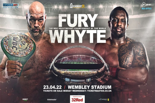 Cartel promocional del enfrentamiento Tyson Fury vs. Dillian Whyte