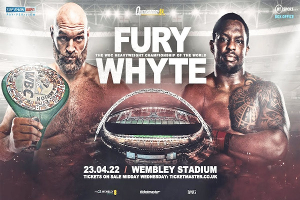 Cartel promocional del evento Tyson Fury vs. Dillian Whyte