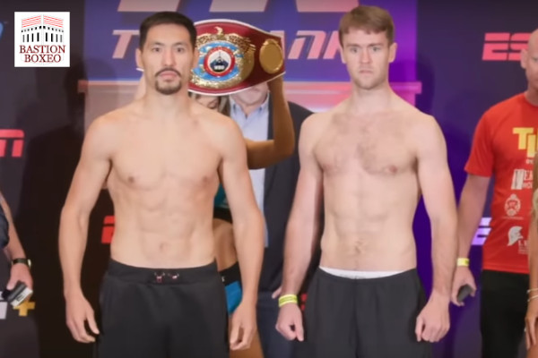 Resultados y vídeo del pesaje del evento de Top Rank Zhanibek Alimkhanuly vs. Danny Dignum