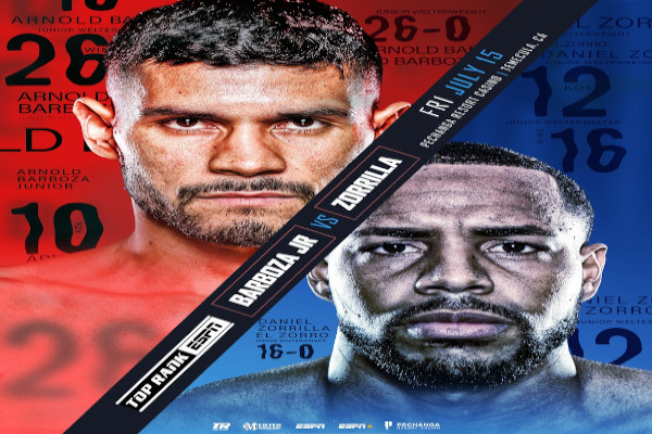 Cartel promocional del evento Arnold Barboza Jr. vs. Danielito Zorrilla