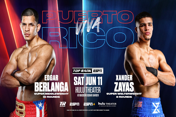 Cartel promocional del evento de Top Rank del 11 de junio de 2022