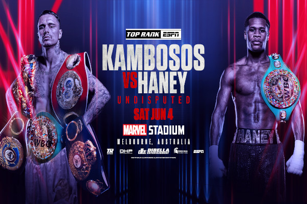 Cartel promocional del evento George Kambosos vs. Devin Haney