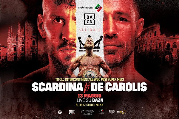 Cartel promocional del combate Daniele Scardina vs. Giovanni De Carolis