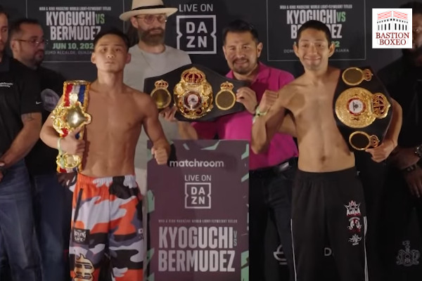 Resultados y vídeo del pesaje del evento de Matchroom/DAZN Hiroto Kyoguchi vs. Esteban Bermúdez