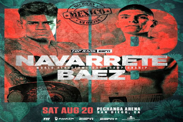 Cartel promocional del evento Emanuel Navarrete vs. Eduardo Báez