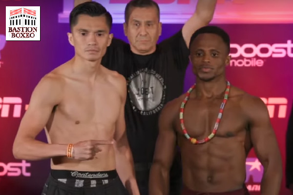 Joet González e Isaac Dogboe posan tras el pesaje