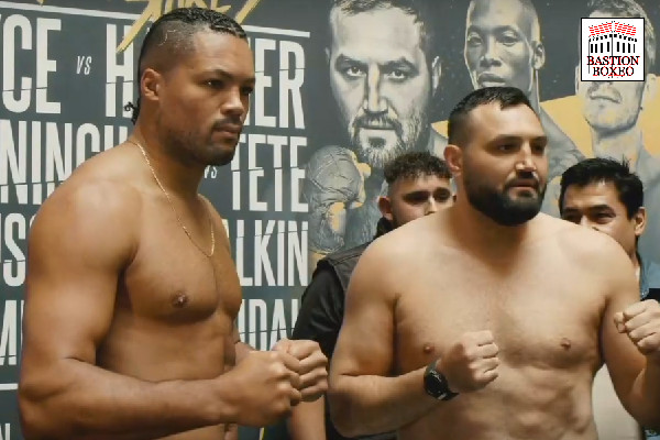 Joe Joyce y Christian Hammer posan tras el pesaje