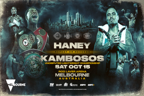 Cartel promocional del evento Devin Haney vs. George Kambosos II
