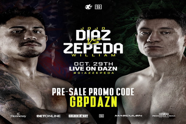 La velada de Golden Boy/DAZN Joseph Díaz vs. William Zepeda movida al 29 de octubre