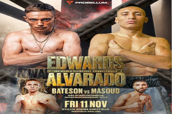 Cartel promocional del evento Sunny Edwards vs. Félix Alvarado