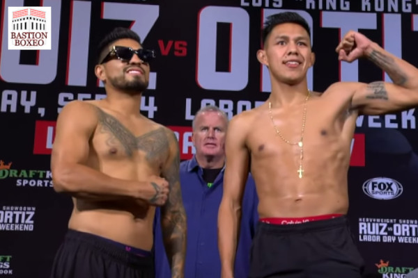 Abner Mares y Miguel Flores en el pesaje