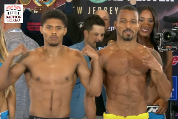 Shakur Stevenson y Robson Conceiçao tras el pesaje