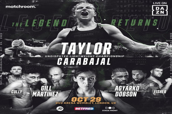 Cartel promocional del evento Katie Taylor vs. Karen Elizabeth Carabajal