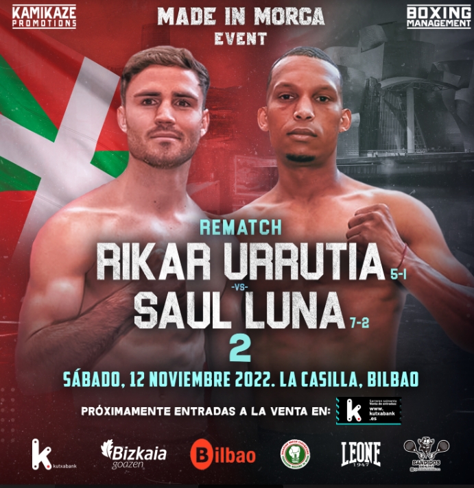 Cartel promocional del combate Rikar Urrutia vs. Saúl Luna II